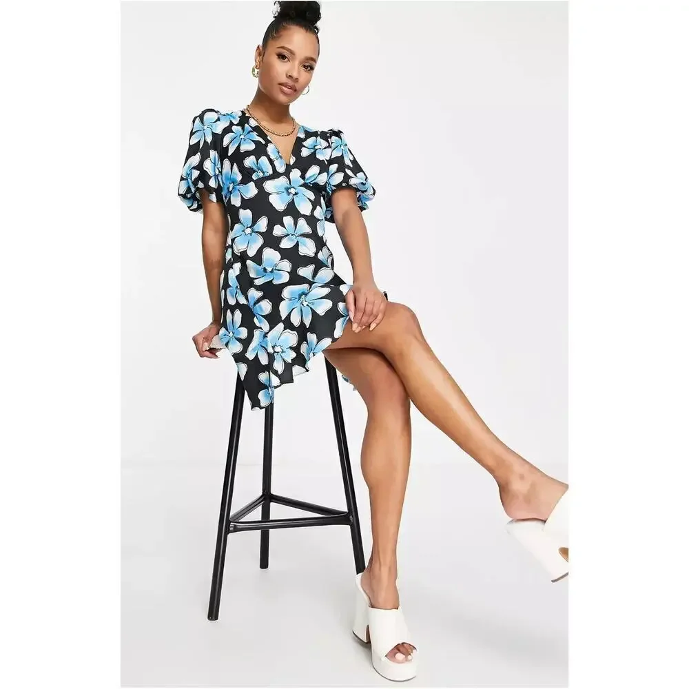 lulus floral tiered ruffle chiffon dress Size medium measures 31.5 silk flower bridal belt Size:One Size: XS-L (US 0-12) Essence Vegan Leather Midi